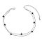 Brass Multi-Strand Anklets, with Epoxy Resin and Box Chains, Star, Black, Platinum, 8-1/4 inch(21cm)