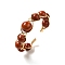 Adjustable Natural Carnelian with Brass Rings, Adjustable