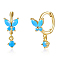 S925 Silver Butterfly Ear Cuffs with Multicolor Zirconia, Elegant Earrings