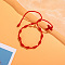 Cross Nylon Cord Braided Bead Bracelets, Rosary Cord Bracelets for Couple Friends, FireBrick, 6-1/4~11-3/4 inch(16~30cm)