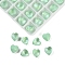 Pointed Back Glass Rhinestone Cabochons, Imitation Tourmaline, Faceted, Heart, Green, 8x8x5mm