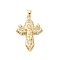 Brass Micro Pave Cubic Zirconia Pendants, Cadmium Free & Lead Free, Jesus Christ Crucifix, Real 16K Gold Plated, 33.5x22.5x5.5mm, Hole: 5x4mm