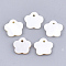 Freshwater Shell Pendants, Flower, 11~12x11~12x2mm, Hole: 1.2mm