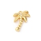 Brass Pave Clear Cubic Zirconia Pendants, Cadmium Free & Nickel Free & Lead Free, Coconut Tree, Real 18K Gold Plated, 16x12x3mm, Hole: 1.4mm