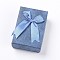 Cardboard Jewelry Set Boxes, with Sponge Pad Inside, Rectangle, Cornflower Blue, 9.35x6.3x3cm