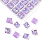Pointed Back Glass Rhinestone Cabochons, Imitation Tourmaline, Faceted, Square, Purple, 8x8x4.5mm