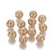Brass Beads, Cadmium Free & Nickel Free & Lead Free, Round, Real 18K Gold Plated, 10.5x10.5mm, Hole: 1.2mm