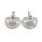 Brass Micro Pave Cubic Zirconia Pendants, with Jump Ring, Apple Charms, Rack Plating, Long-Lasting Plated, Lead Free & Cadmium Free, Platinum, 8.5x10x2mm, Hole: 3.5mm