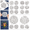 GLOBLELAND 4 Sheets 18Pcs Round Wildflower Water Soluble Stabilizer Hand Sewing Stabilizers with Pre Printed Stick and Stitch Self Adhesive Wash Away Stabilizer for Bags Cloth Embroidery Hand Sewing