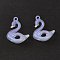 Transparent Acrylic Pendants, with Glitter Powder, Swan Charm, Clear AB, 39.5x33x15mm, Hole: 3mm, about 86pcs/500g