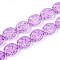 Baking Paint Transparent Glass Beads Strands, Oval & Bee, Medium Orchid, 15.5x13.5x7.5mm, Hole: 1mm, about 40pcs/strand, 24.80 inch(63cm)