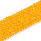 Glass Beads Strands, Faceted, Rondelle, Dark Orange, 2.9~3.3x2mm, Hole: 0.8mm, about 144~150pcs/strand, 35~37cm