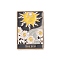 Alloy Pendants, Light Gold, Tarot Charms, The Sun, Yellow, 28x19x1.5mm, Hole: 2mm