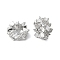 Brass Micro Pave Cubic Zirconia European Beads, Cadmium Free & Lead Free, Rings, Rack Plating, Long-Lasting Plated, Platinum, 8x4mm, Hole: 4mm