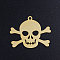 201 Stainless Steel Pendants, Pirate Style Skull, Golden, 19.5x24.5x1mm, Hole: 1.5mm