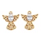 Brass Micro Pave Cubic Zirconia Pendants, Angel Charms, Nickel Free, Real 18K Gold Plated, 23.5x20.5x4.5mm, Hole: 1.8mm