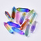 Glass Double Terminated Point Beads, No Hole/Undrilled, Bullet, Mixed Color, 30~32x8~9x8mm