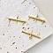 Brass Screw Eye Pin Peg Bails, For Half Drilled Beads, Golden, 21x6mm