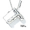 Brass Pave Clear Cubic Zirconia Shiny Balloon Letter Pendant Necklaces, Hip-hop Rock Necklaces, Platinum, Letter T, 15.75 inch(40cm)