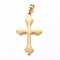 304 Stainless Steel Pendants, Cross, Golden, 48x29x1.5mm, Hole: 10x4.5mm