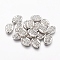 Tibetan Style Alloy Beads, Oval with Leaf, Cadmium Free & Nickel Free & Lead Free, Antique Silver, 14x10x3mm, Hole: 1.5mm.