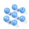 Opaque Solid Color Glass Beads, Round, Cornflower Blue, 8~8.5mm, Hole: 1.2~1.6mm, about 1420pcs/1000g