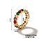 Elegant and Stylish Colorful Rhinestone Grid Ring, Brass Finger Rings for Women, Golden, Colorful, Inner Diameter: 19mm