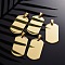 304 Stainless Steel Big Pendants, Manual Polishing, Blank Stamping Tags, Rectangle, Golden, 38x21x1.8mm