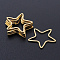 201 Stainless Steel Linking Rings, Laser Cut, Star, Golden, 20x20x1mm, Inner Size: 16x17mm
