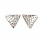 Non-Tarnish 304 Stainless Steel Pendants, Textured, Triangle Charm, Stainless Steel Color, 15x17x2mm, Hole: 1.2mm