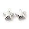 Brass Beads, Cadmium Free & Lead Free, Star, Platinum, 7x7.5x3.5mm, Hole: 1mm