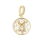 Brass Enamel Pendants, with Natural Freshwater Pearls and Brass Micro Pave Cubic Zirconia Clasp, Flat Round with Flower Charm, White, 22.5x20x5.5mm, Hole: 7.5x5mm