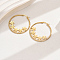 201 Stainless Steel Geometric Retro Casual Hoop Earrings for Women, Fashionable and Simple, Real 18K Gold Plated, Flower, 44mm