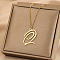 304 Stainless Steel Heart Initial Pendant Necklaces for Women Men, Golden, Letter Q, 15.75~17.72 inch(40~45cm)