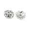 Brass Bead Caps, Flower, Platinum, 7x7x2.5mm, Hole: 1.2mm