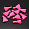 Nylon Tassel Pendant Decorations, with Golden Tone Iron Findings, Pink, 27~30x15mm, Jump Ring: 4mm, Hole: 4x2mm, 10pcs/bag