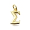 Brass Pendants, With Jump Ring, Long-Lasting Plated, Lead Free & Cadmium Free, Rack Plating, Real 18K Gold Plated, Symbol, 12x7.5x2mm, Hole: 3mm