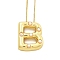 Brass & Plastic Pearl Letter Pendant Box Chain Necklaces for Women, Real 18K Gold Plated, Letter B, 17.64 inch(44.8cm)