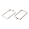 Non-Tarnish 304 Stainless Steel Open Back Bezel Rectangle Pendants, For DIY UV Resin, Epoxy Resin, Pressed Flower Jewelry, Stainless Steel Color, 31x17x3mm, Hole: 2.2mm, Inner Diameter: 26x15mm