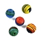 Opaque Handmade Lampwork Beads, Stripe, Round, Mixed Color, 12mm, Hole: 1.6mm