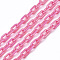 Acrylic Opaque Cable Chains, AB Color, Oval, Hot Pink, 13x8x2mm, 19.68 inch(50cm)/strand