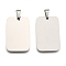 Tarnish Resistant Rectangle Tag Pendants, 201 Stainless Steel Pendants, Stainless Steel Color, 40x25x1.5mm, Hole: 4~5.5x8.5~10mm