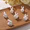 Floking Resin Pendants, Rabbit, with Golden Iron Loop, Golden, 24x11.5x16mm, Hole: 2mm