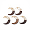 2-Hole Resin & Walnut Wood Buttons, with Glitter Sequins/Paillette, Moon, Clear, 38x31x2~3mm, Hole: 2mm