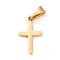 304 Stainless Steel Pendants, for Jewelry Making, Cross, Golden, 19x12x1.2mm, Hole: 3.5x7mm