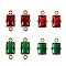 DIY Jewelry Making Finding Kit, Including Brass Cubic Zirconia Charm Link Connectors & Pendants, Rectangle, Colorful, 8Pcs/set