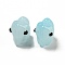 Handmade Transparent Glass Beads, Hand Drawn Beads, with Enamel, Elephant, Light Blue, 11x9.5x14.5mm, Hole: 1.2~1.4mm
