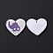 Acrylic Pendants, with Enamel and Glitter Powder, Heart with Elephant Pattern, WhiteSmoke, 26x29.5x2mm, Hole: 1.5mm