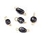 Natural Tourmaline Links Connectors, with Golden Iron Findings, Nuggets, 14~18x5~8x4~6mm, Hole: 1.5mm & 2~3mm