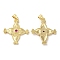 Brass Micro Pave Cubic Zirconia Pendants, Lead Free & Cadmium Free, Cross, Real 18K Gold Plated, 27.5x24.5x3mm, Hole: 5X3mm